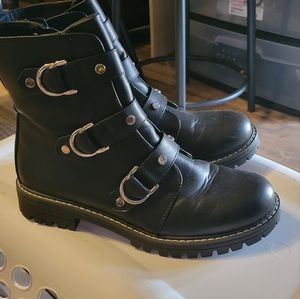 Combat Boots with Buckles